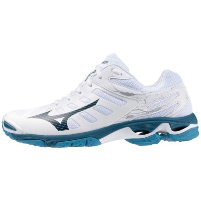 Zapatillas Para Voleibol Mizuno WAVE Voltage Mujer Blancos / Azules / Plateados - Chile M512ZWVNKS